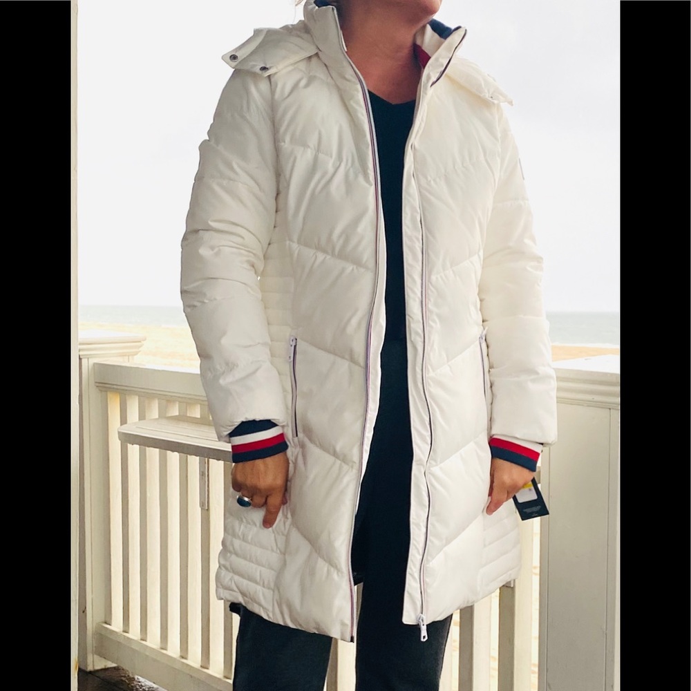 HP 🎉NEW TOMMY HILFIGER LONG PUFFER JACKET - Picture 5 of 12